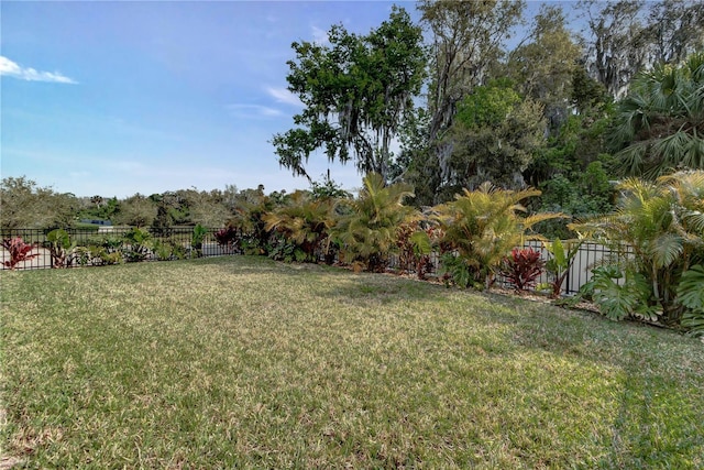 view of yard with fence