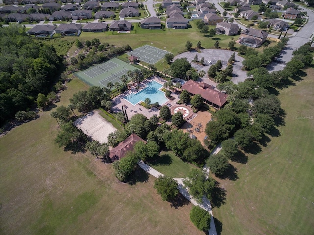 bird's eye view with a residential view