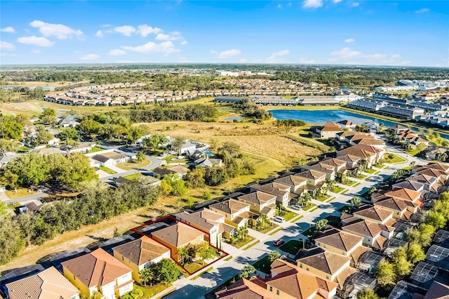 drone / aerial view with a residential view