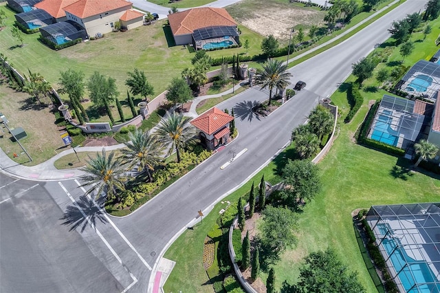 aerial view with a residential view