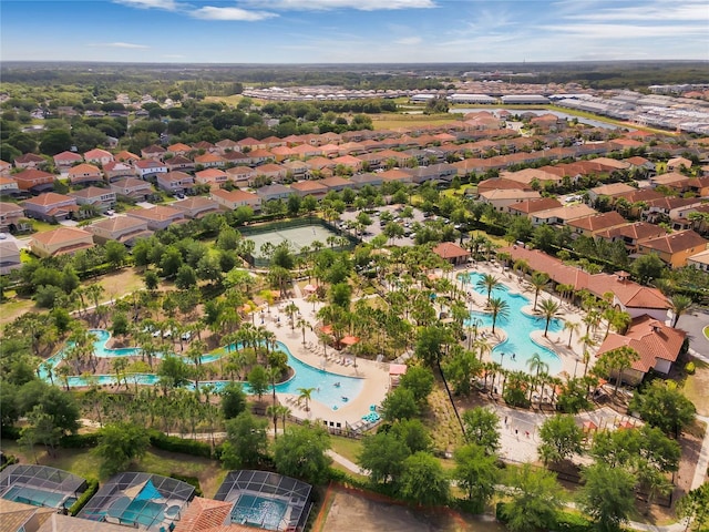 aerial view with a residential view