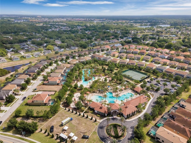 drone / aerial view with a residential view