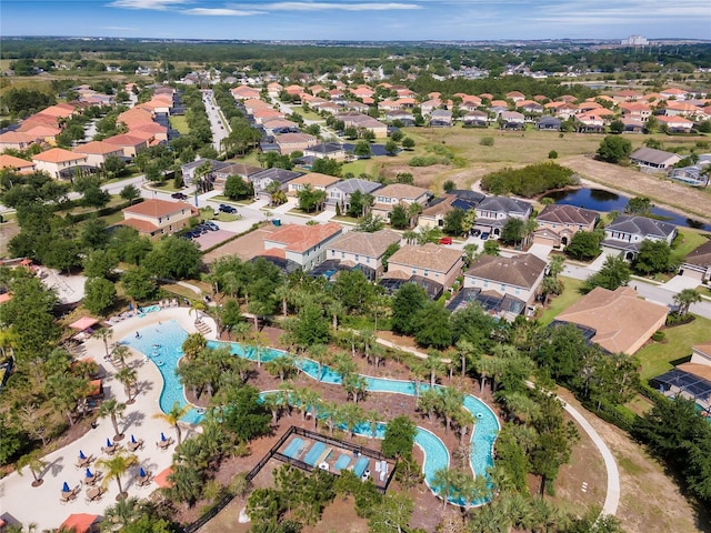 drone / aerial view with a residential view