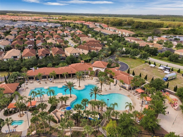 bird's eye view with a residential view