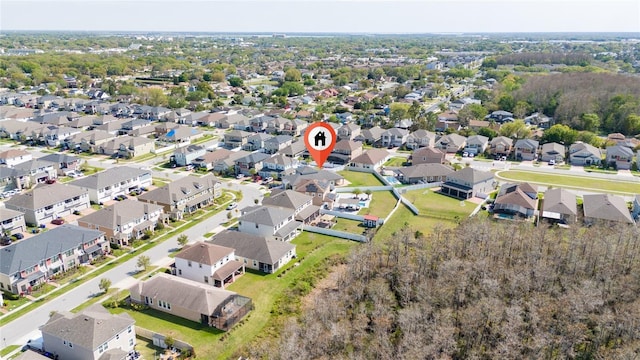 bird's eye view with a residential view