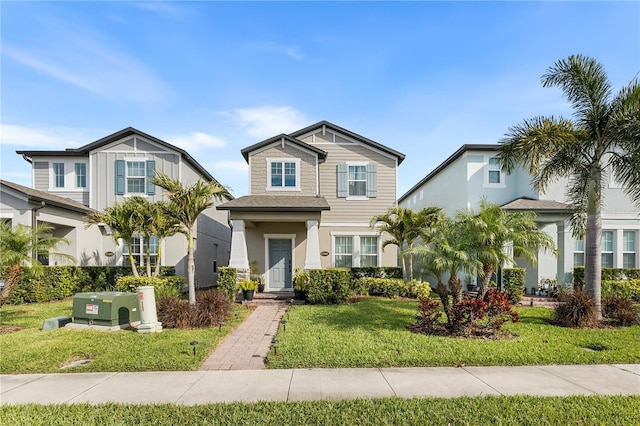 view of front facade with a front yard