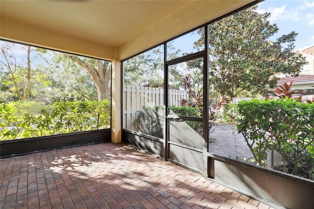 view of unfurnished sunroom