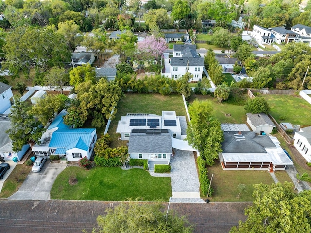 aerial view with a residential view