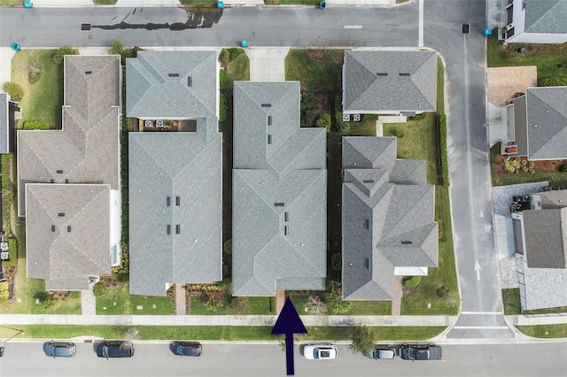 bird's eye view with a residential view