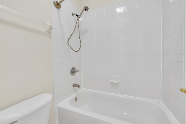 full bathroom with shower / bath combination and toilet