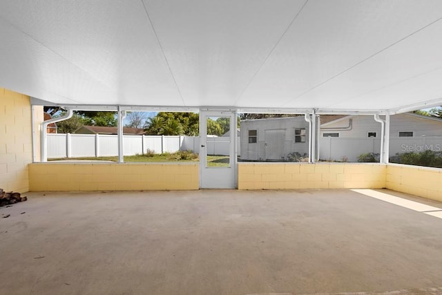 view of unfurnished sunroom