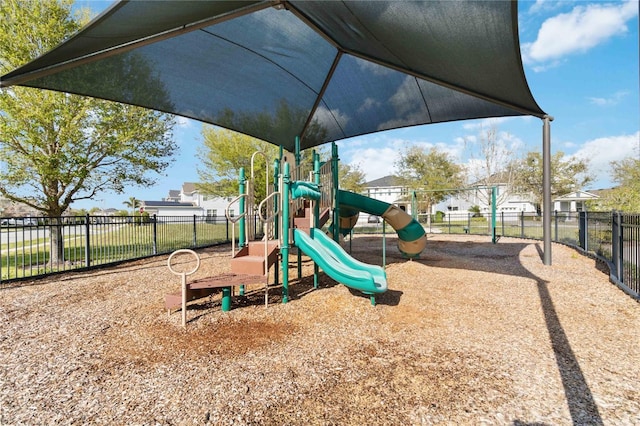 community play area with fence