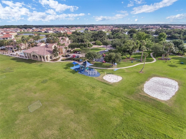 drone / aerial view with a residential view