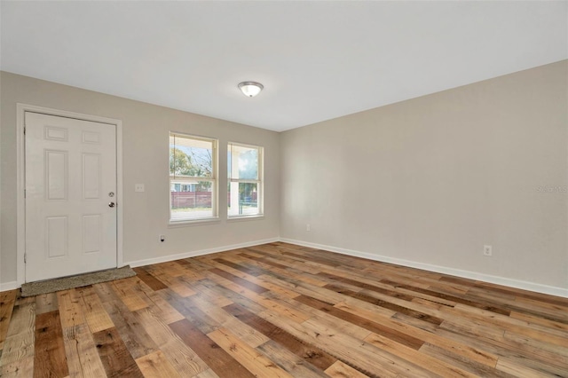 interior space featuring baseboards and wood-type flooring