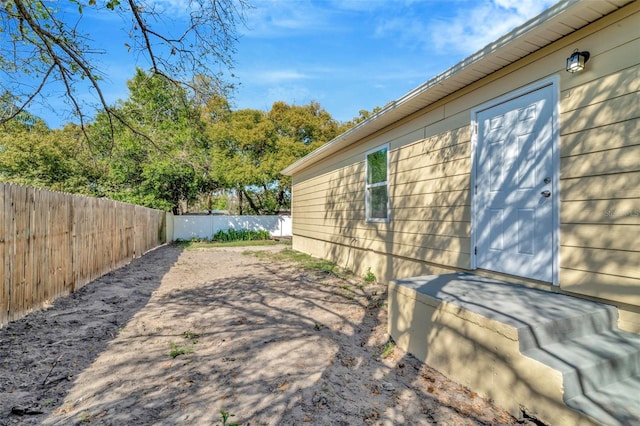 view of home's exterior featuring a fenced backyard