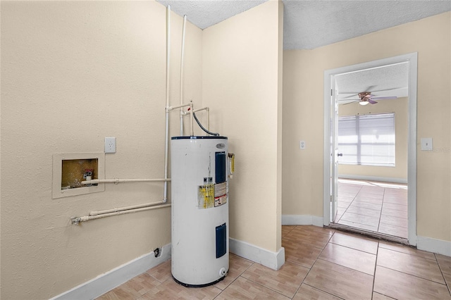 utility room with electric water heater