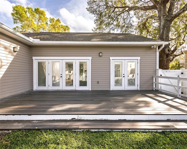 exterior space featuring french doors