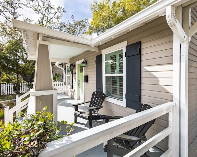 wooden deck with a porch