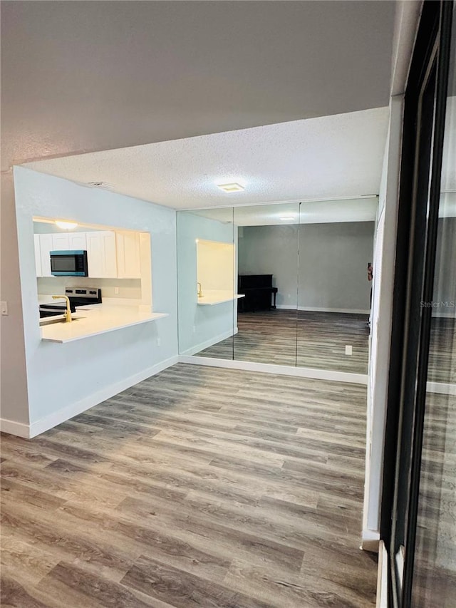 4100 Player Cir Unit 101, Orlando, FL 32808 - spare room with a textured ceiling, wood finished floors, baseboards, and a sink