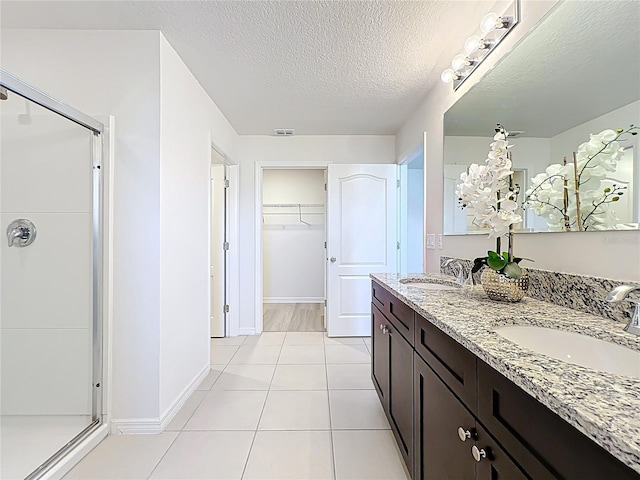 3279 Landing Vw, Tavares, FL 32778 - full bathroom featuring a sink, a walk in closet, a shower stall, and visible vents