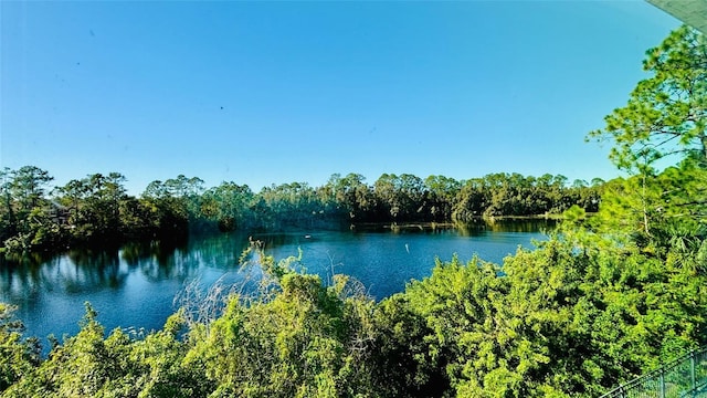 property view of water featuring a view of trees