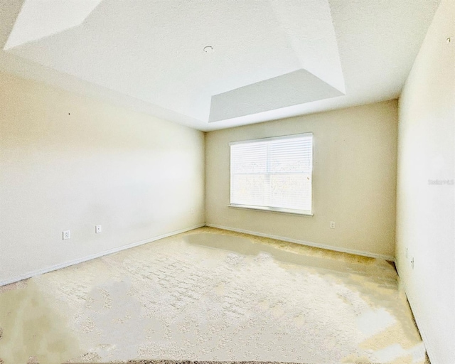 empty room with a raised ceiling