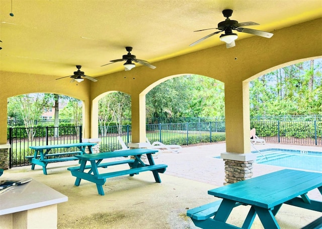 view of patio with fence