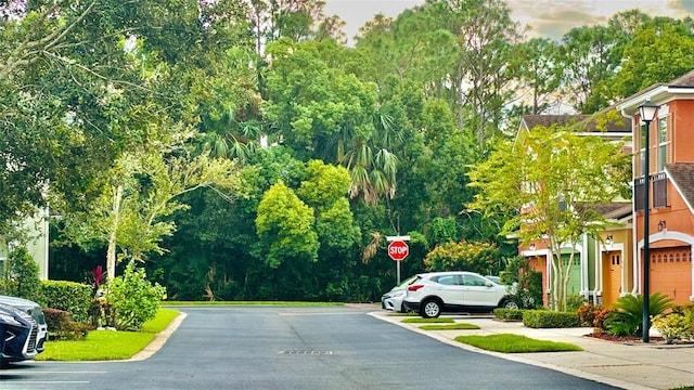 view of street featuring traffic signs