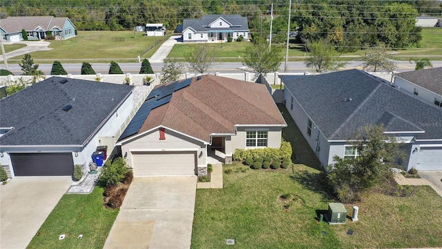 aerial view with a residential view