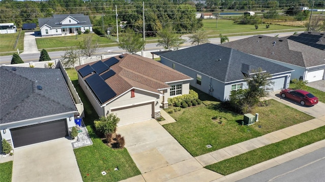 aerial view with a residential view