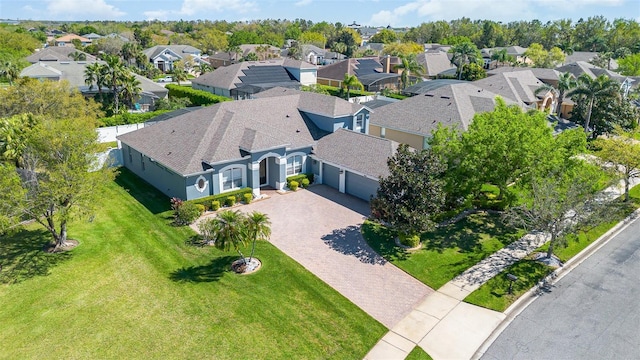 aerial view featuring a residential view