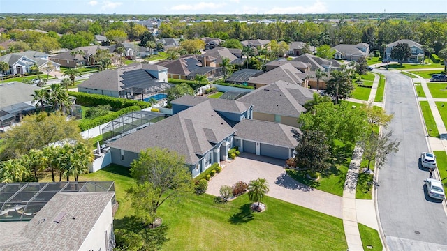 bird's eye view with a residential view