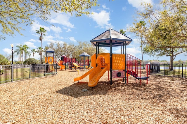 community play area featuring fence