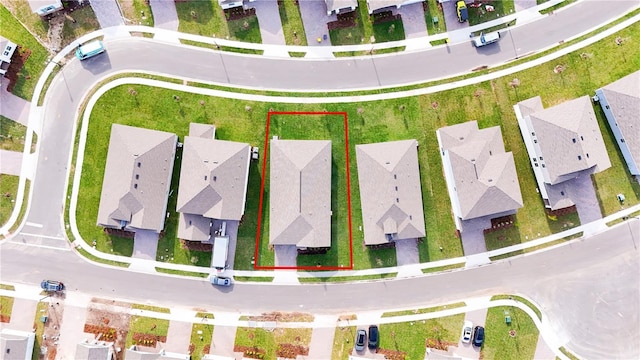 aerial view with a residential view