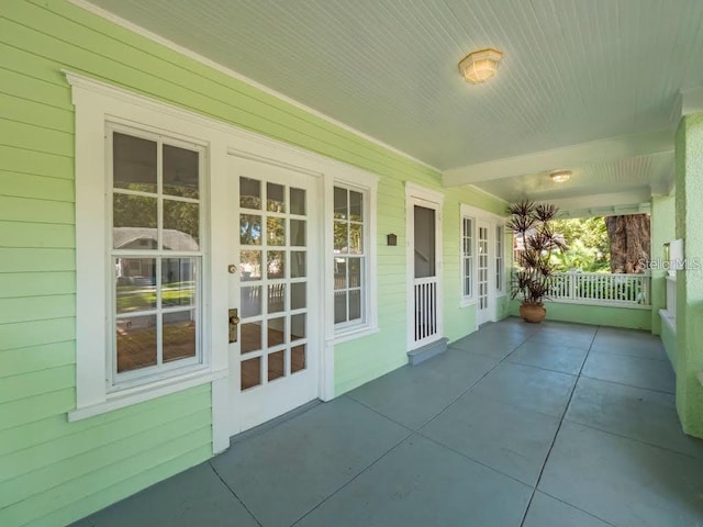 view of patio with a porch