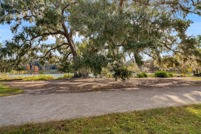 view of yard featuring a water view