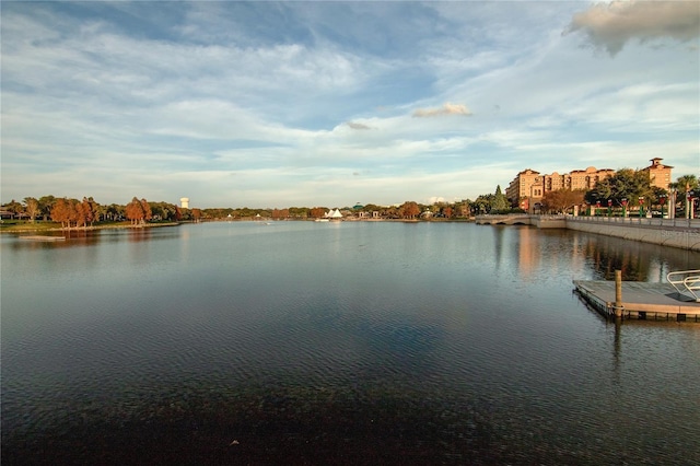 water view featuring a boat dock