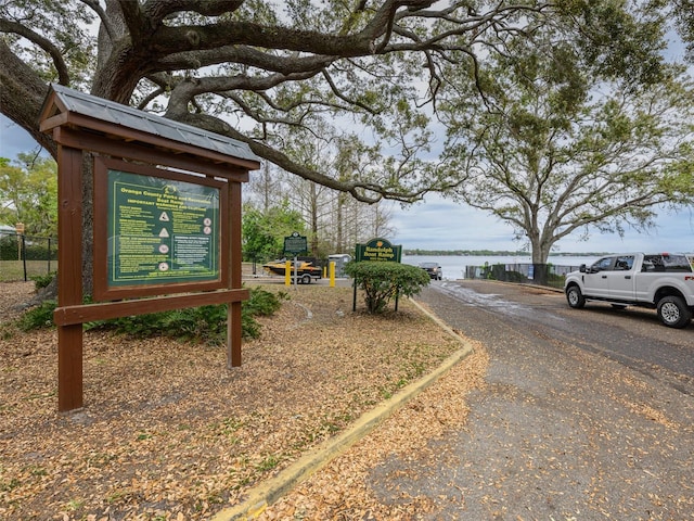 view of road featuring a water view