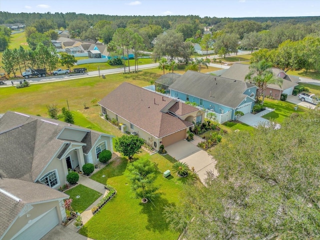 birds eye view of property with a residential view