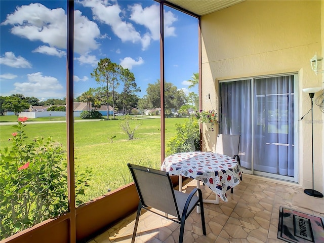 view of sunroom