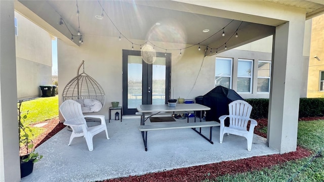 view of patio / terrace featuring french doors