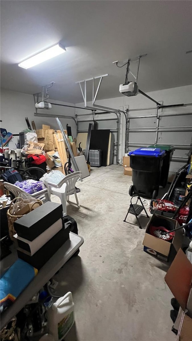 garage featuring a garage door opener