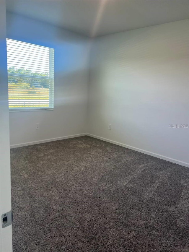 spare room featuring baseboards and carpet floors