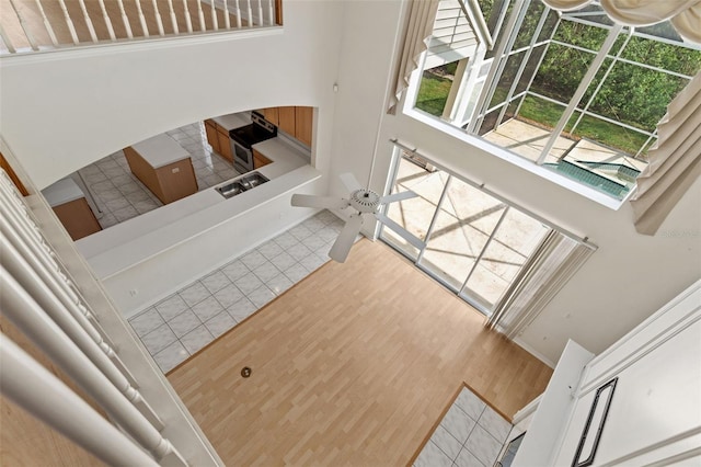 entryway with wood finished floors