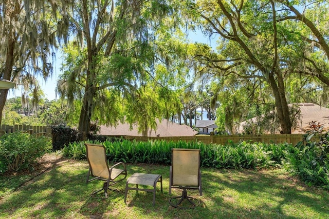 view of yard featuring fence