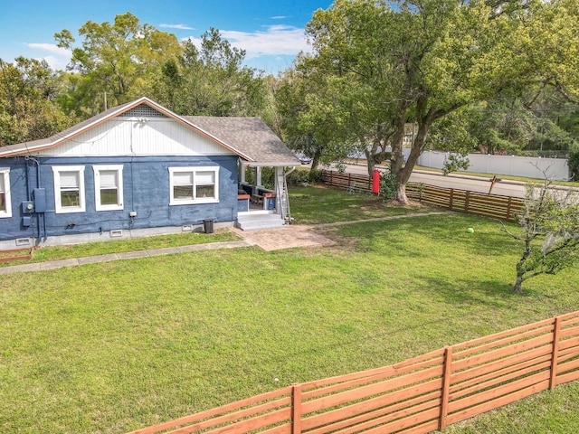 view of yard with fence