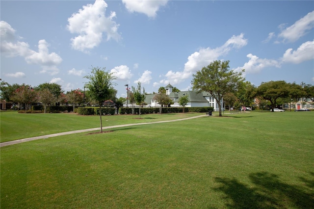 view of property's community with a yard