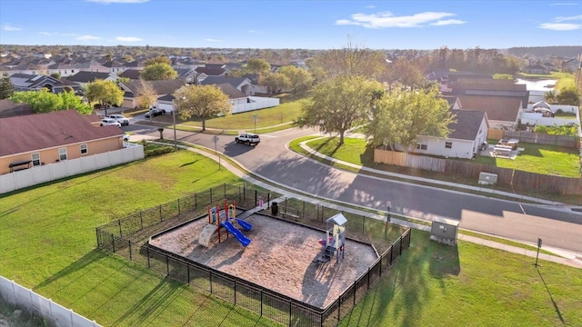 aerial view featuring a residential view