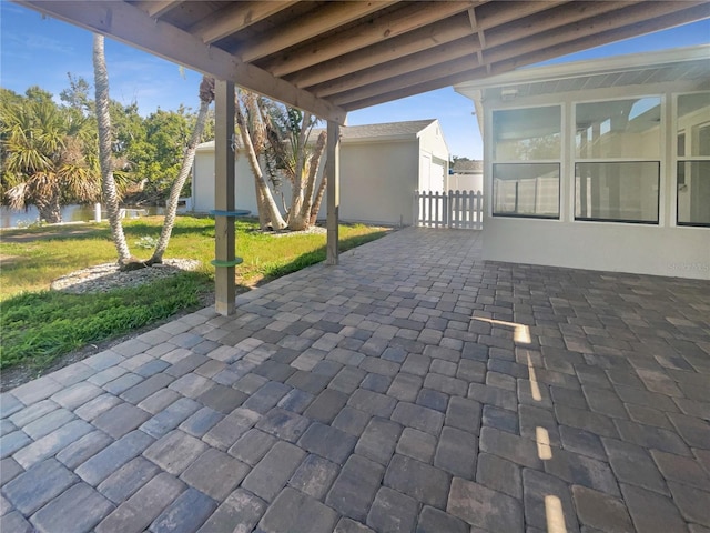 view of patio with fence