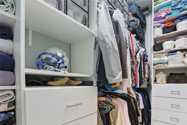 view of walk in closet